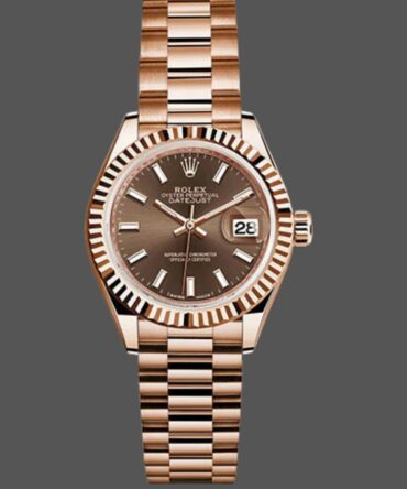 Rolex Datejust 279175 Chocolate Index Dial Fluted Bezel 28mm Lady Replica Watch