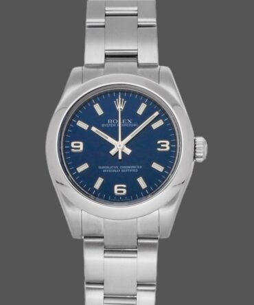 Rolex Oyster Perpetual 177200 Blue Arabic Dial Domed Bezel 31mm Lady Replica Watch