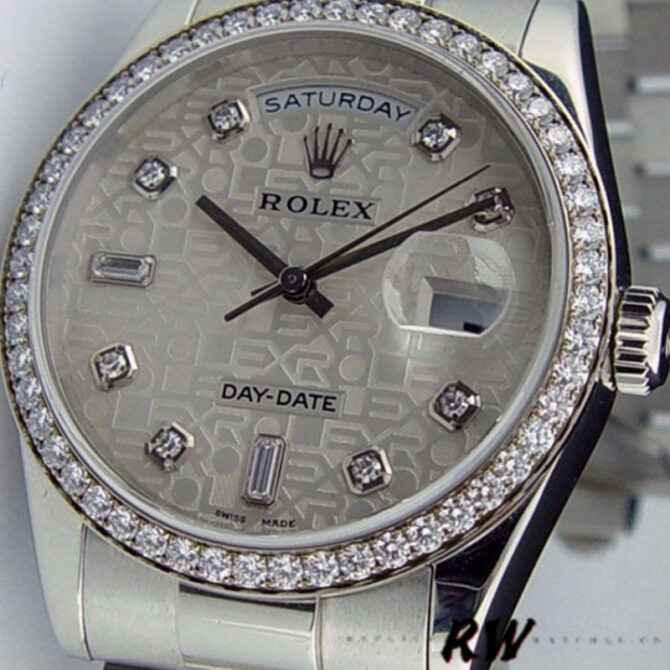 Replica Rolex Day-Date 118239 Rhodium Roman Dial 36mm Unisex Watch
