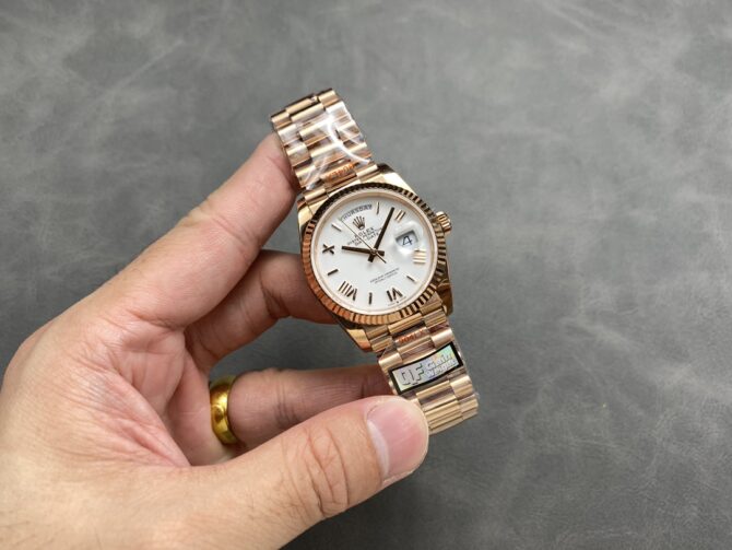 Replica Rolex Day Date 36mm Everose Gold 128235 0070 White Roman