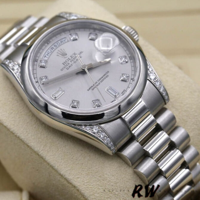 Replica Rolex Day-Date 118388 Yellow Gold Black Diamond Rubies Dial 36mm Unisex Watch