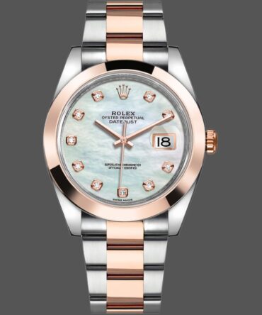 Rolex Datejust 126301 White MOP Diamond Dial Steel Rose Gold 41MM Mens Replica Watch