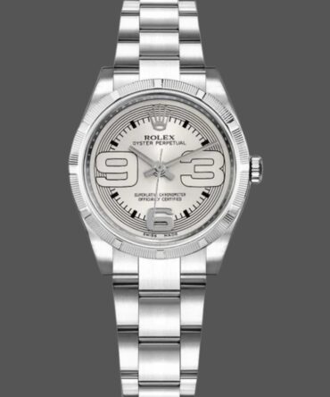 Rolex Oyster Perpetual 177210 Silver Maxi Arabic Dial 31mm Lady Replica Watch