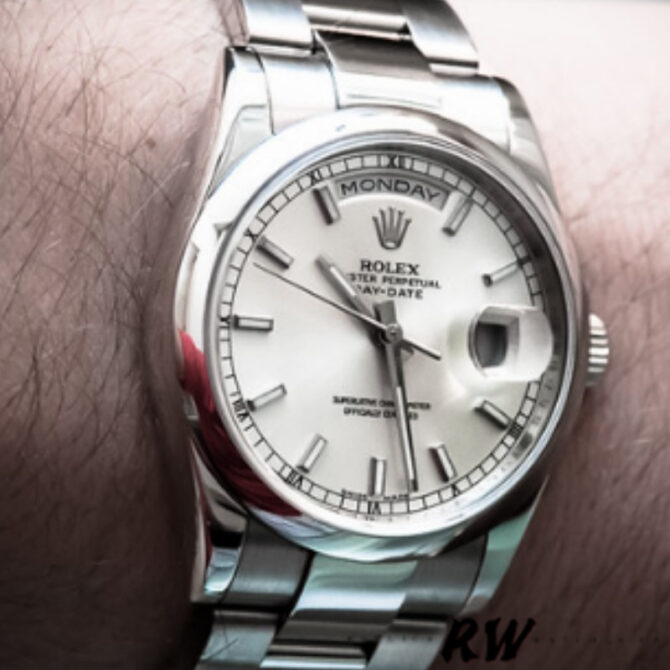 Replica Rolex Day-Date 118235 MOP Black Dial 36mm Unisex Watch