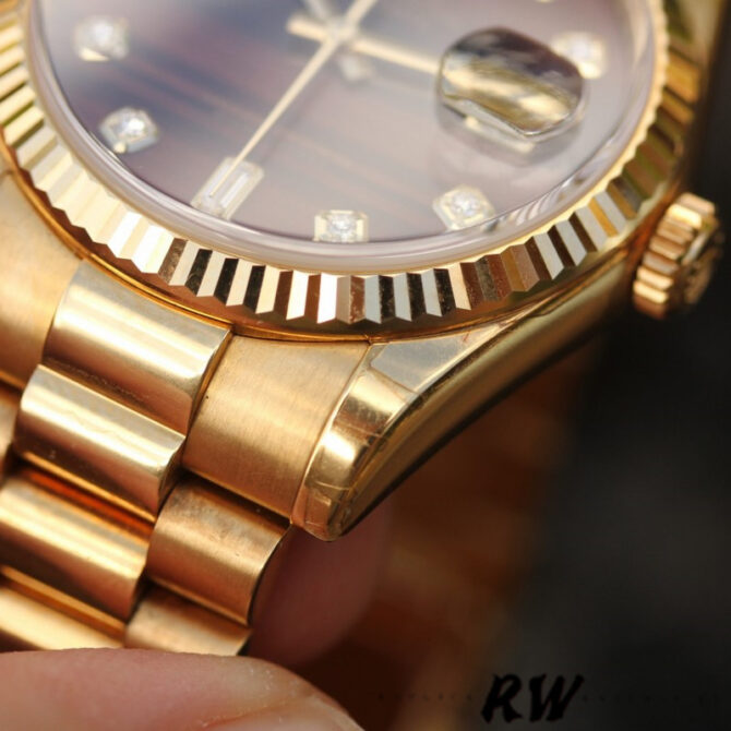 Replica Rolex Day-Date 118235 Rose Gold Chocolate Brown Dial 36mm Unisex Watch
