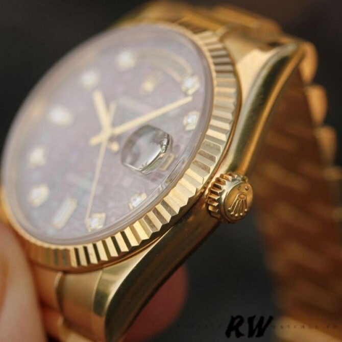 Replica Rolex Day-Date 118235 Rose Gold Chocolate Brown Dial 36mm Unisex Watch