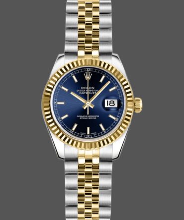 Rolex Datejust 179173 Blue Index Dial Fluted Bezel 26MM Lady Replica Watch