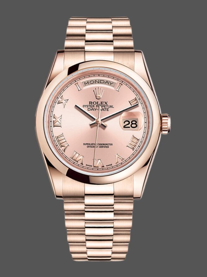 Replica Rolex Day-Date 118209 White Gold Silver Diamond Dial Automatic 36mm Unisex Watch