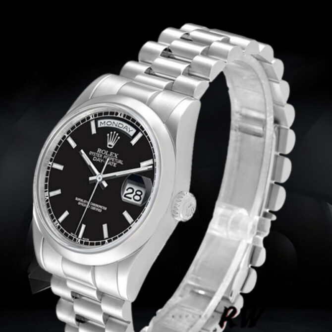 Replica Rolex Day-Date 118206 Jubilee Silver Dial Diamonds 36mm Unisex Watch