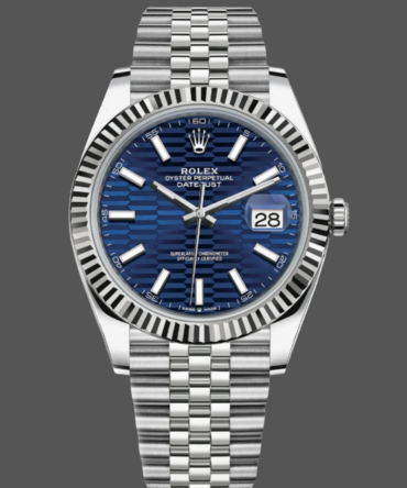 Rolex Datejust 41mm Pre owned Blue Motif Dial Jubilee Bracelet 126334