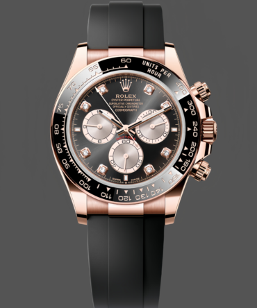Rolex Daytona Everose Rubber 126515LN 0004 Black Dial Diamond Watch