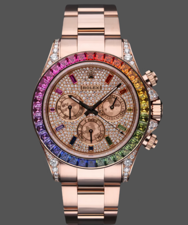 Rolex Daytona 116595RBOW 'Rainbow' Rose Gold Pave Diamond Dial Sapphir