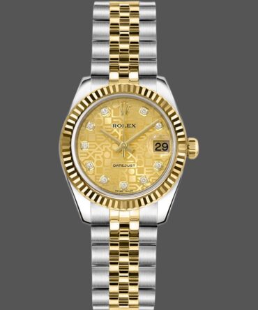 Rolex Datejust 179173 Jubilee Champagne Diamond Dial Fluted Bezel 26MM Lady Replica Watch