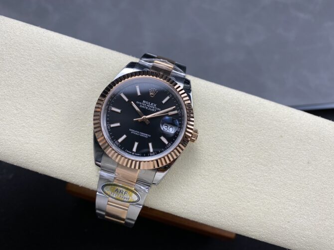 Rolex Datejust 41 Everose Gold Black Dial Oyster Bracelet 126331