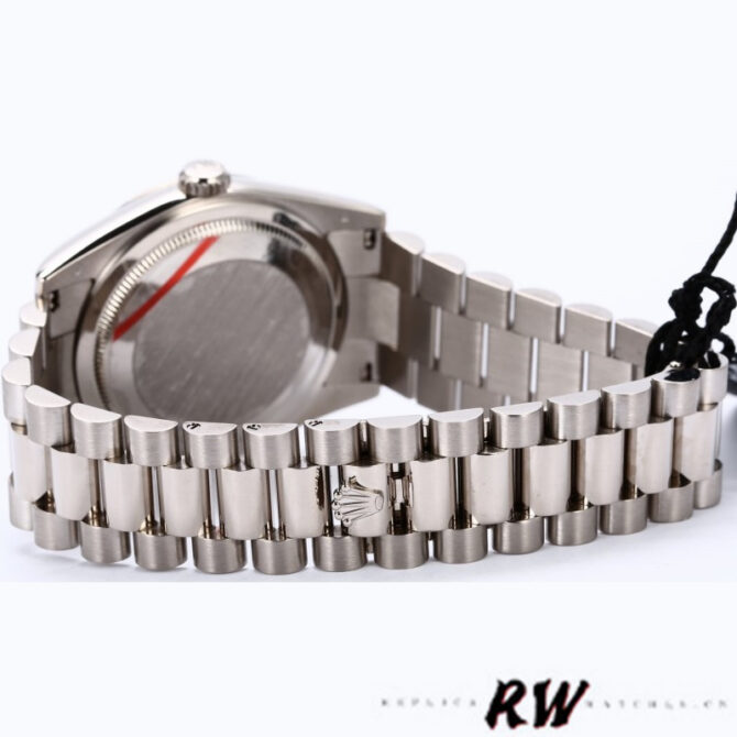 Replica Rolex Day-Date 118239 Black Diamonds Dial Fluted Bezel 36mm Unisex Watch