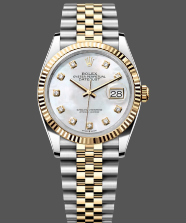 Rolex Datejust 126233 White MOP Diamond Dial Fluted Bezel 36MM Unisex Replica Watch