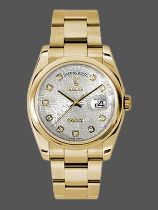 Replica Rolex Day-Date 118209 Black dial white gold 36mm Unisex Watch