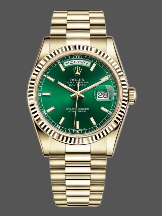 Replica Rolex Day-Date 118235 MOP Black Dial 36mm Unisex Watch