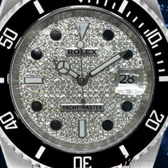 Rolex Yacht-Master 116695 Stainless Steel Diamond Paved Dial 40MM Mens Replica Watch