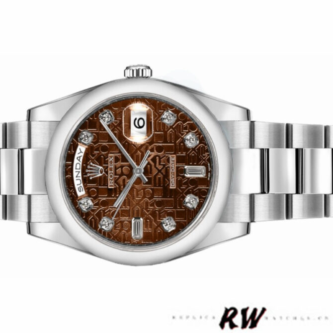 Replica Rolex Day-Date 118209 Jubilee Chocolate Brown Diamonds Dial 36mm Unisex Watch