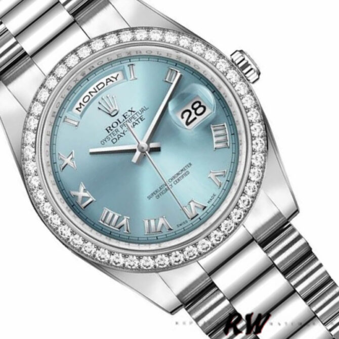 Replica Rolex Day-Date 118239 Rhodium Roman Dial 36mm Unisex Watch
