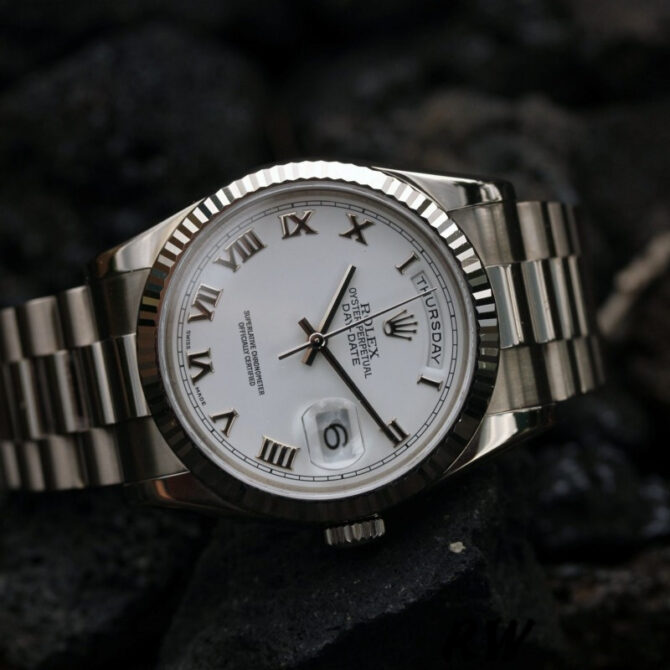 Replica Rolex Day-Date 118239 Roman Numeral White Dial 36mm Unisex Watch