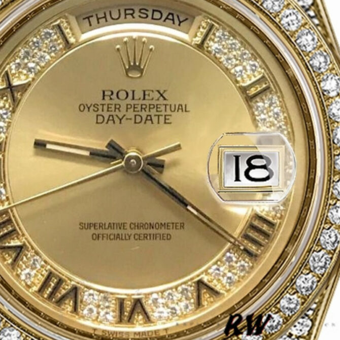 Replica Rolex Day-Date 118388 Yellow Gold White Roman Numeral Dial 36MM Unisex Watch