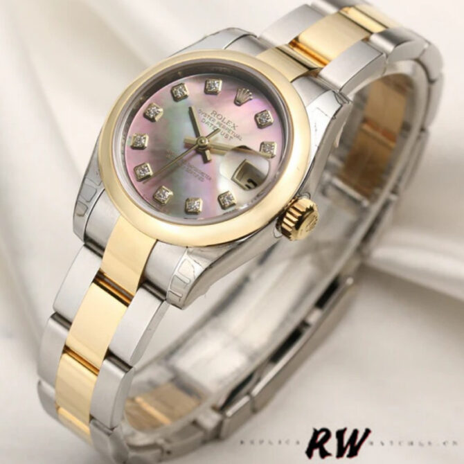 Rolex Datejust 179163 Black Mother of Pearl Dial Domed Dezel 26MM Lady Replica Watch