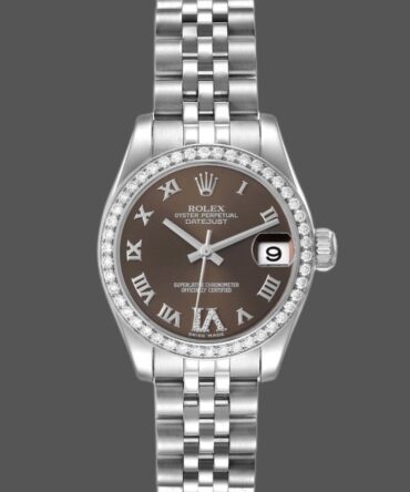 Rolex Datejust 178384 Stainless Steel Brown Diamonds Dial 31MM Lady Replica Watch