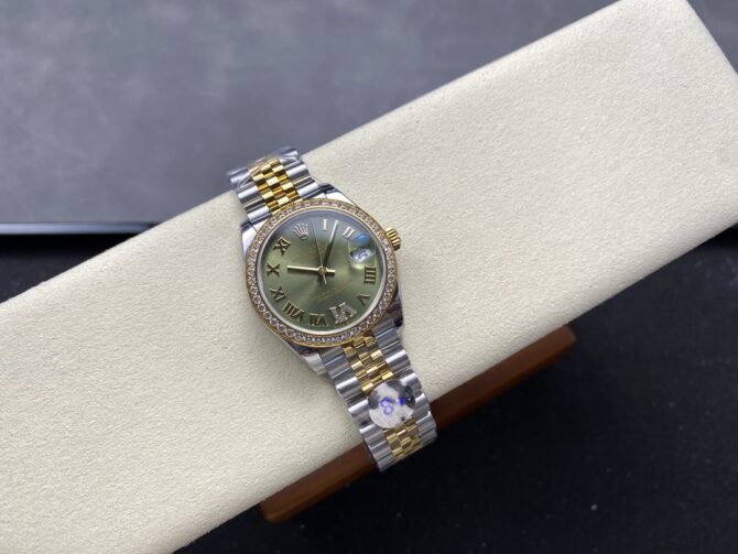 Rolex Datejust 31mm Stainless Steel and Yellow Gold 278383RBR 0016 Green VI Roman Jubilee