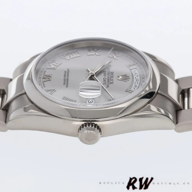 Replica Rolex Day-Date 118209 Silver Roman Numerals Dial Automatic 36mm Unisex Watch