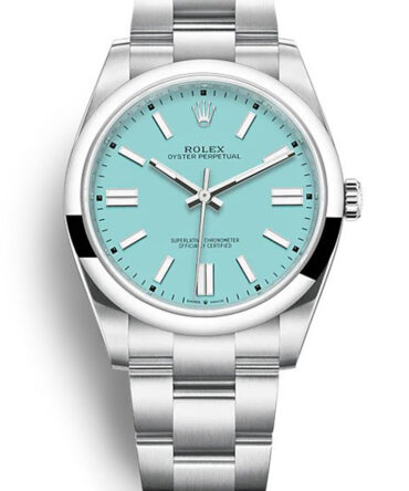 Replica Rolex Oyster Perpetual Lady 41mm Turquoise Blue Dial 124300