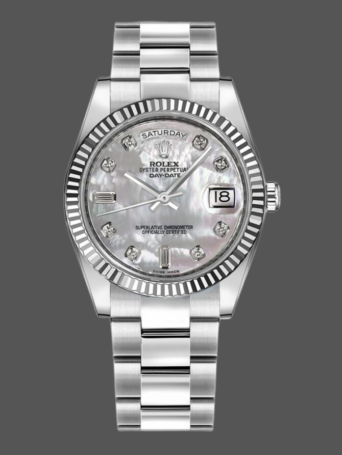 Replica Rolex Day-Date 118239 MOP Diamond Dial 36mm Unisex Watch