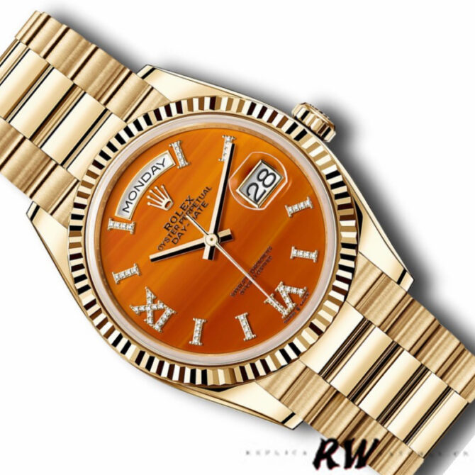 Replica Rolex Day-Date 128239 Blue Ombre Diamond Dial 36MM Unisex Watch