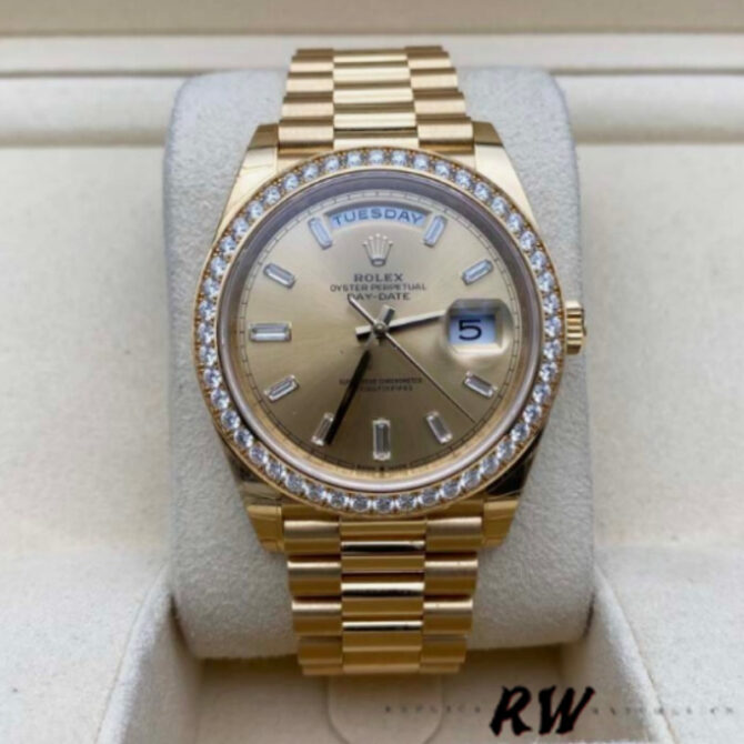 Replica Rolex Day-Date 128348RBR Dark Grey Dial Yellow Gold 36MM Unisex Watch