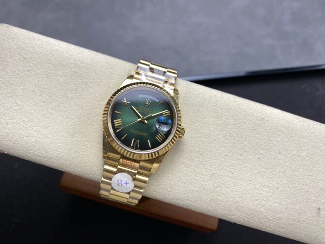 Replica Rolex Day Date 36mm Fluted Bezel Green Ombre Dial President Bracelet m128238 0118