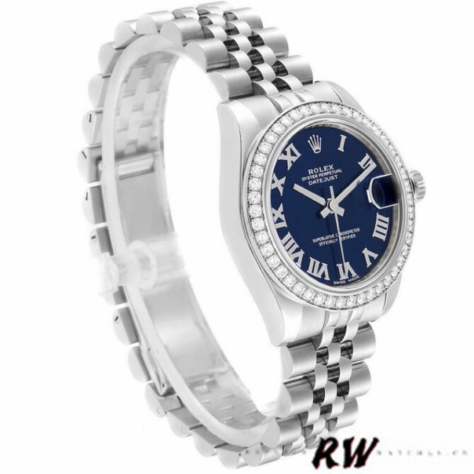 Rolex Datejust 178384 Stainless Steel Blue Roman Dial 31MM Lady Replica Watch