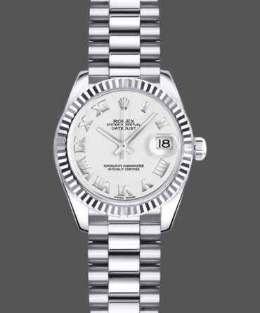 Rolex Datejust 179179 White Roman Numeral Dial Fluted Bezel 26MM Lady Replica Watch