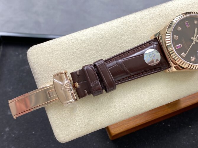 Replica Rolex Day Date 36 Everose Diamond Chocolate 118135 0020 Watch