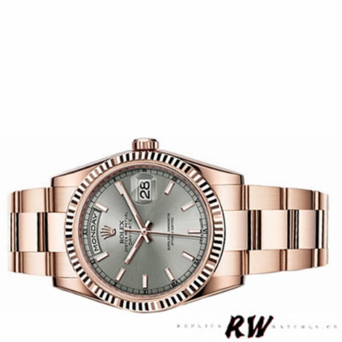 Replica Rolex Day-Date 118209 White Gold Copper Brown Dial 36mm Unisex Watch