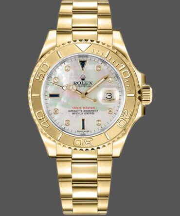 Rolex Yacht-Master 168628 White MOP Dial Yellow Gold 35MM Unisex Replica Watch