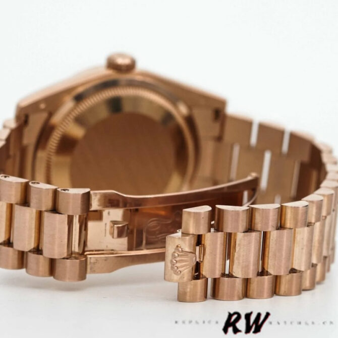 Replica Rolex Day-Date 118235 Rose Gold Chocolate Brown Dial 36mm Unisex Watch