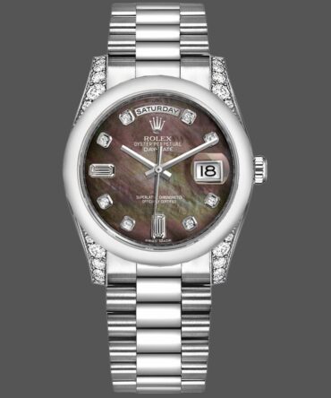 Replica Rolex Day-Date 118296 Platinum MOP Dial Diamond 36mm Unisex Watch