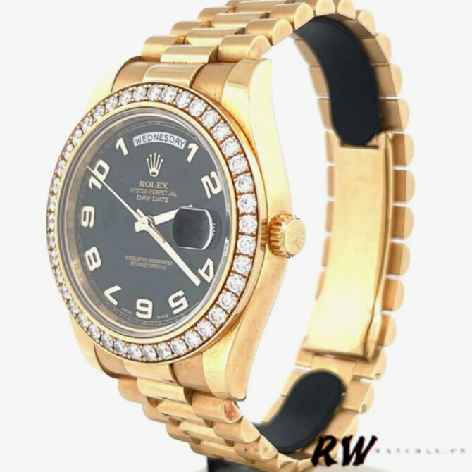 Replica Rolex Day-Date 218348 Wave Black Dial 41MM Mens Watch