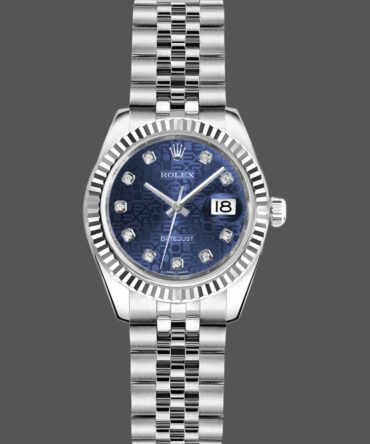 Rolex Datejust 179174 Jubilee Blue Diamond Dial Fluted Bezel 26MM Lady Replica Watch