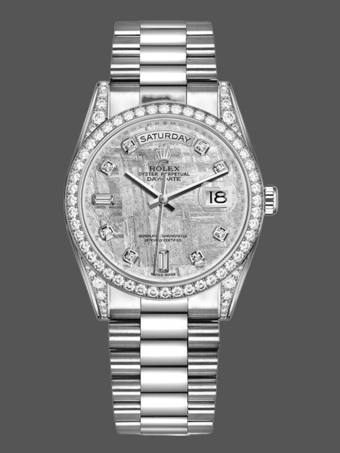 Replica Rolex Day-Date 118389 Meteorite Grey Dial 36MM Unisex Watch