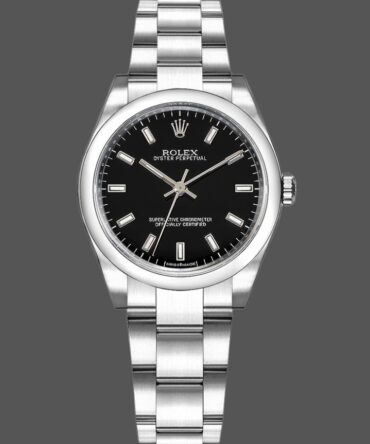 Rolex Oyster Perpetual 177200 Black Index Dial Domed Bezel 31mm Lady Replica Watch