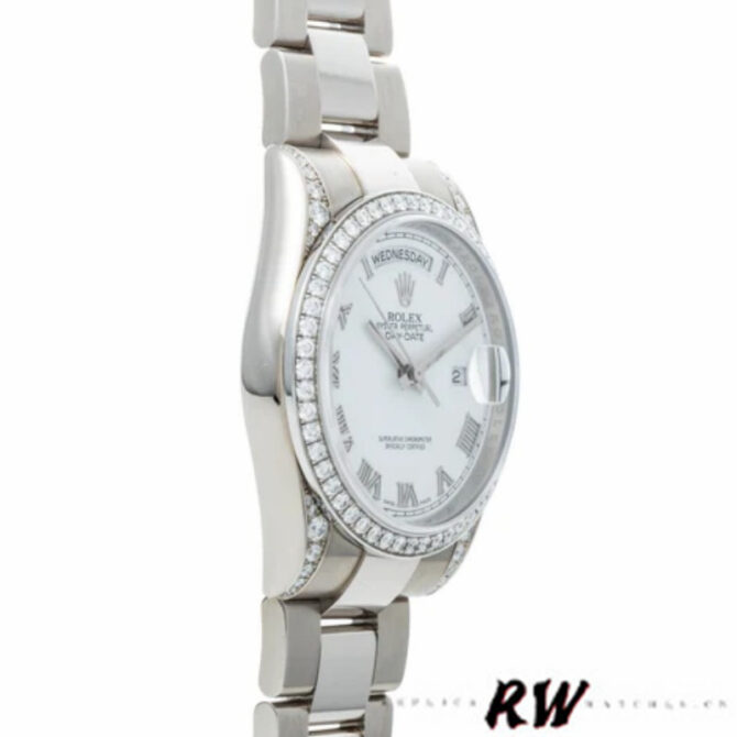 Replica Rolex Day-Date 118389 White Roman Numeral Dial 36MM Unisex Watch