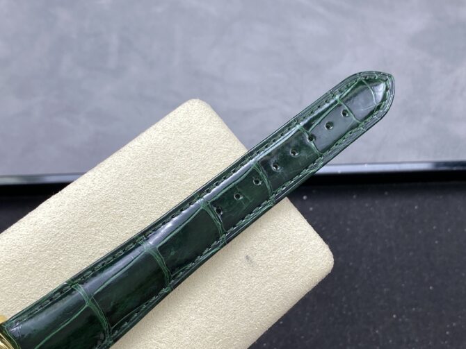 Replica Rolex Day Date 36 Yellow Gold Champagne Dial 118138 0148 Green Leather Strap