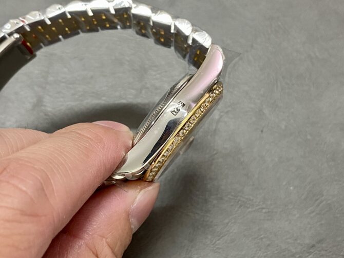Rolex Datejust 36 Yellow Gold & Diamonds Silver Diamond Pave Roman Dial m126283rbr 0017